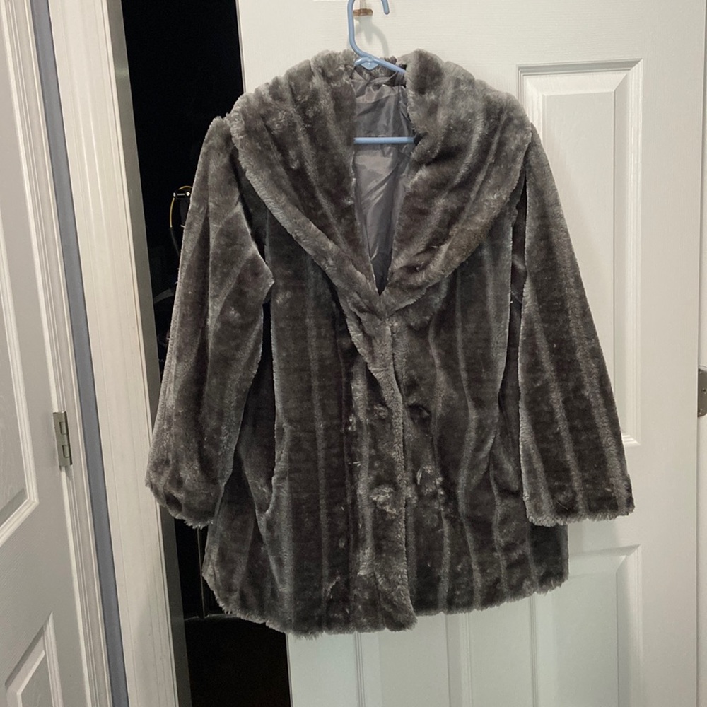 Faux fur mink jacket